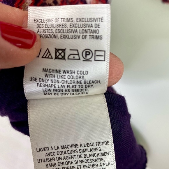 Anthropologie Maeve Pink Floral long sleeve Belted stretch knit dress size L - Picture 11 of 16